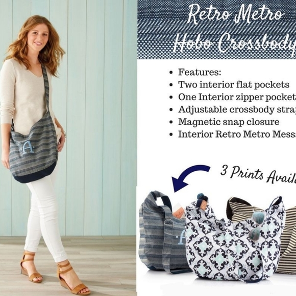 thirty-one retro metro hobo crossbody woven stripe - Picture 5 of 6